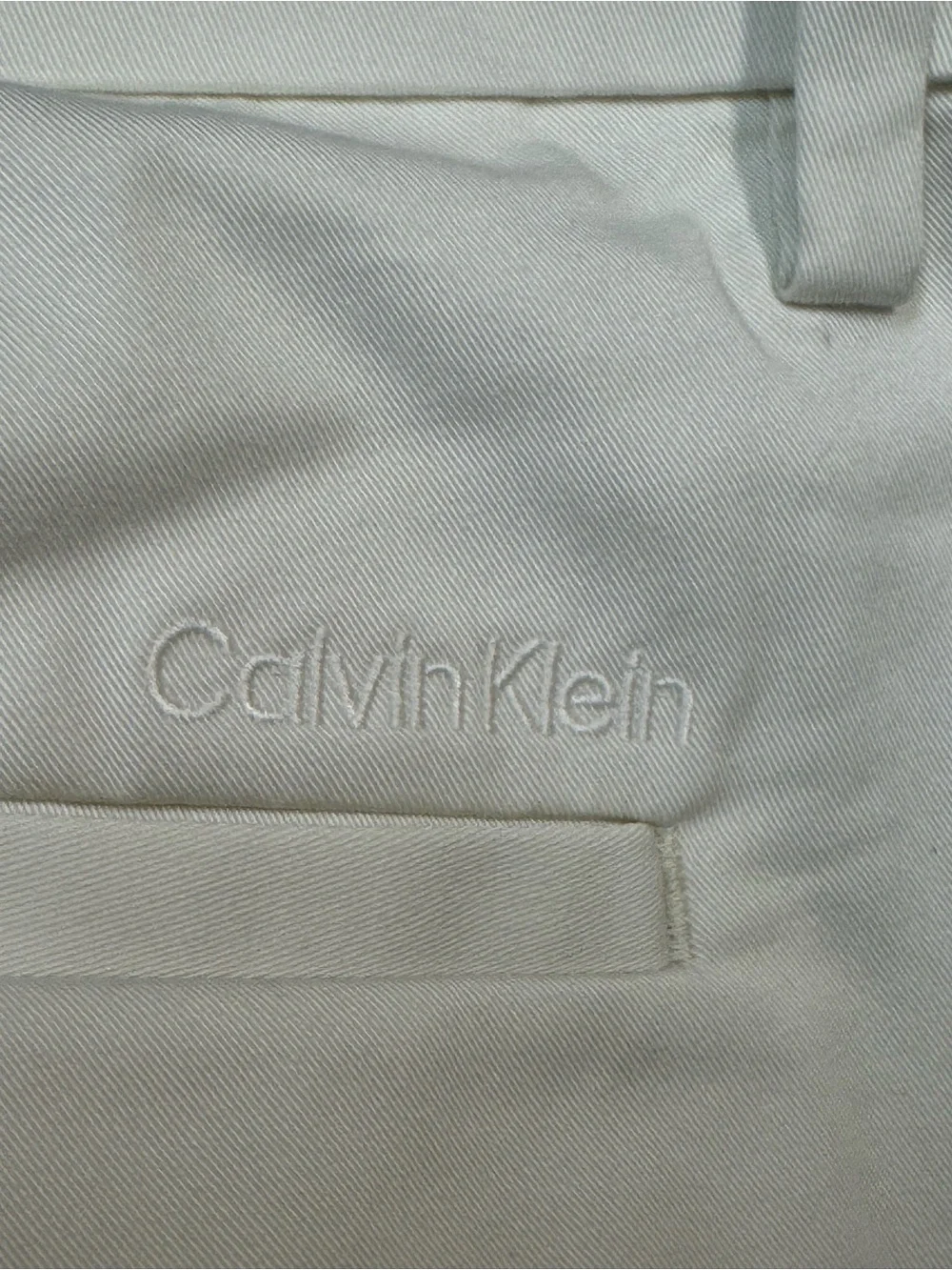 Calvin Klein Men's Off-White Straight Chino Pants